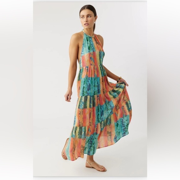 🔆O’NEILL🔆 JENNIFER MAXI DRESS vacation adjustable floral Hawaiian Maxi - Picture 14 of 14